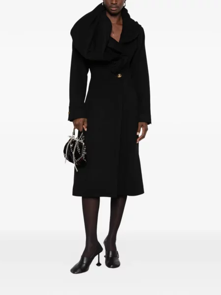 Gulerat palton Vivienne Westwood drapat negru