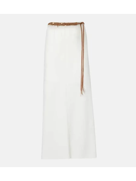 Fusta maxi Xu Zhi din jerseu alb