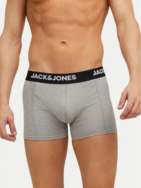 JACK & JONES Bokserice mornarsko plava / siva melange / crna bijela