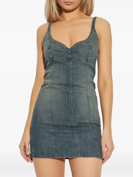 Rochie din denim Balenciaga albastru