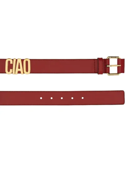 Curea Moschino din piele roșu