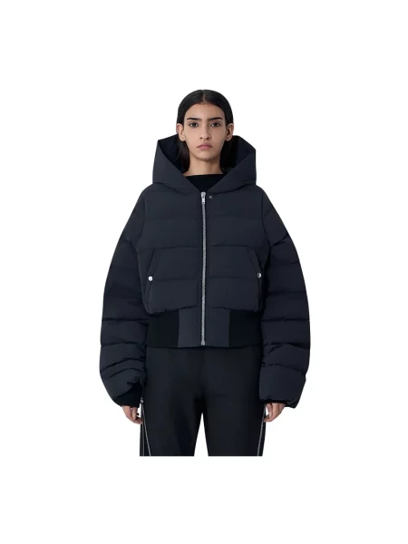 Kurtka puchowa Rick Owens wełniana z kapturem czarna