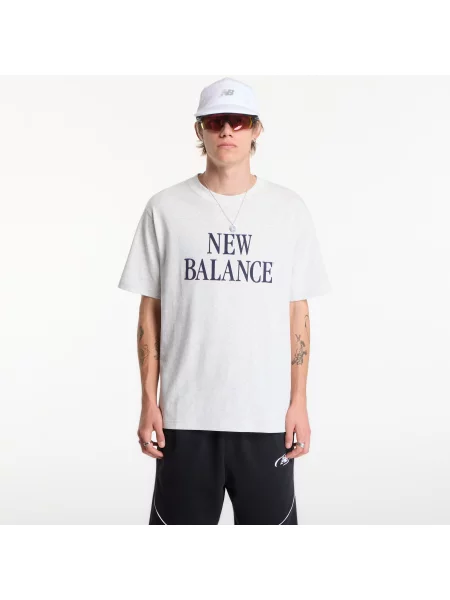 Tričko New Balance Athletics Flocked Logo T-Shirt Ash Heather S