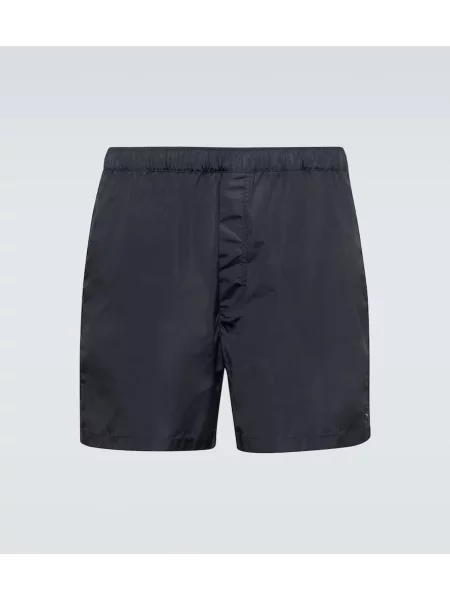 Lniane kąpielówki Valentino retro niebieskie