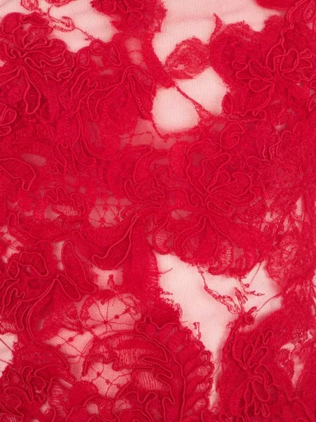 Rochie maxi Ermanno Scervino cu funde din dantelă roșu