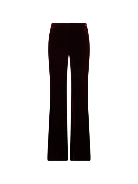Pantaloni Alberta Ferretti de catifea evazate roșu