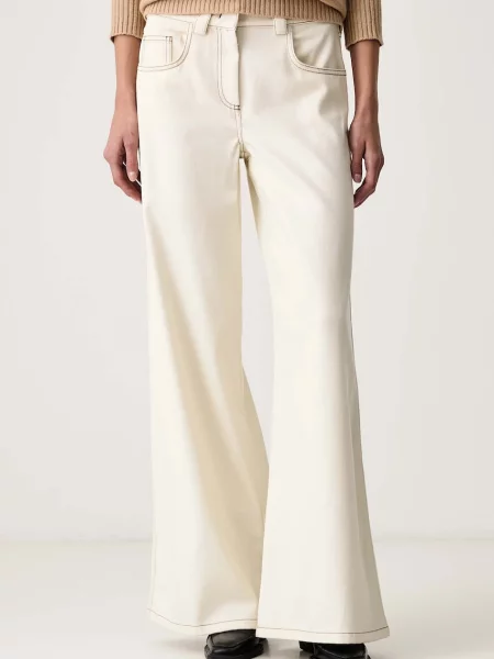 Marella blugi wide leg pentru femei MLLSAIO bej