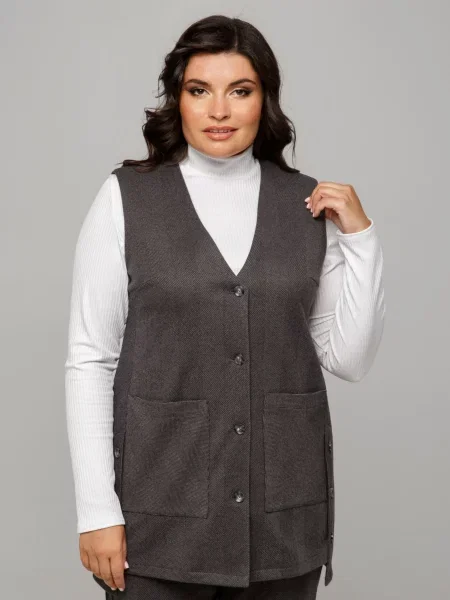 Жилет класичний All Posa темно-сірий сірий