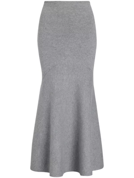 Cu peplum fustă Patou de lână gri