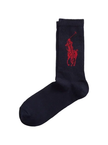 Ριγέ δερμάτινος κάλτσες Polo Ralph Lauren με κορδόνι μαύρο