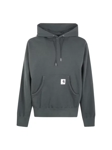 Dzianinowa bluza z kapturem Sacai z kapturem zielona