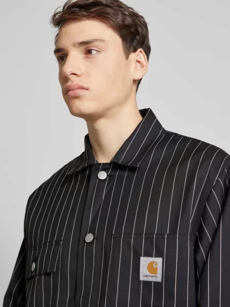 Carhartt Wip Kurtki Mężczyzna L Pasowany Blezer Seaton w Paski czarny