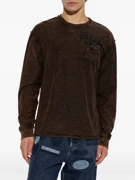 Tricou Diesel zdrențuiți maro