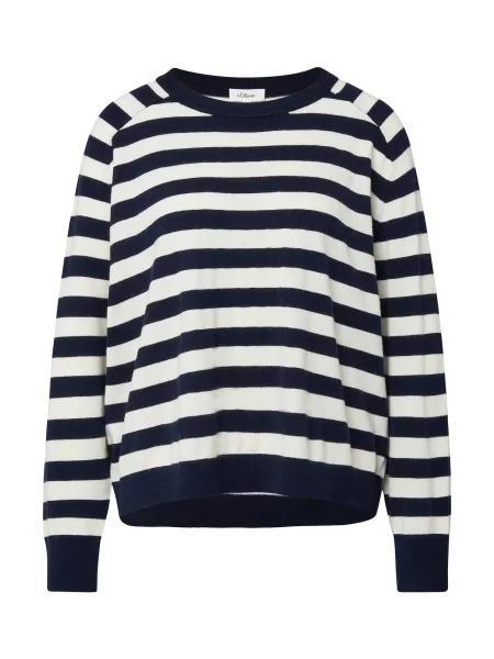 S.Oliver Pulover bleumarin alb