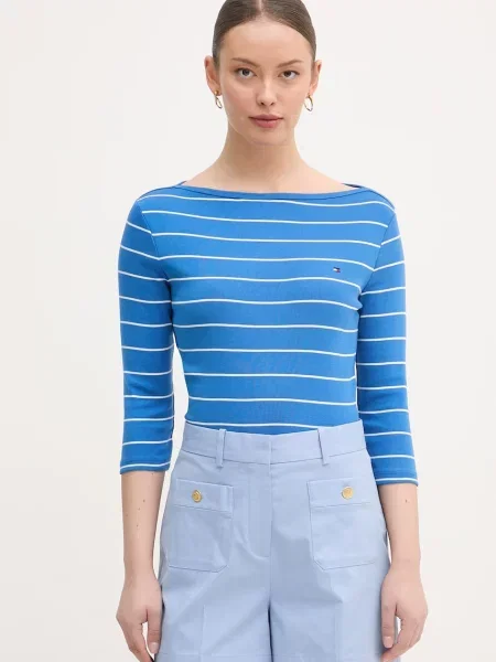 Tommy Hilfiger tričko s dlouhým rukávem modré
