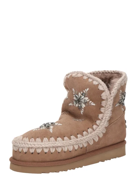 MOU Botine Eskimo bej deschis / rosé / transparent roz