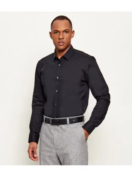 HUGO Cămașă | Extra slim fit | stretch negru