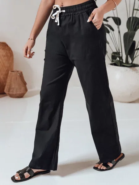 Spodnie casualowe wide leg BOHO DAY Dstreet czarne