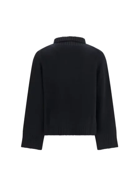 Sweter z golfem Allude wełniany niebieski