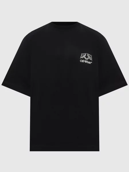Футболка з принтом логотипа та емблеми Off-white чорна