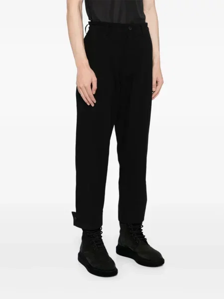 Pantaloni Yohji Yamamoto din canvas negru