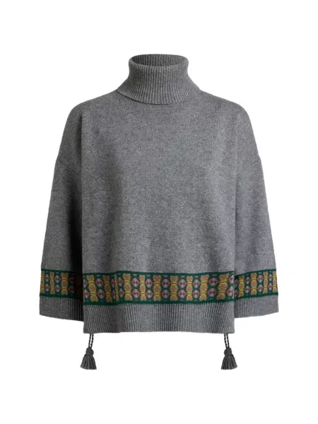 Pulover Etro de lână cu imprimeu geometric gri