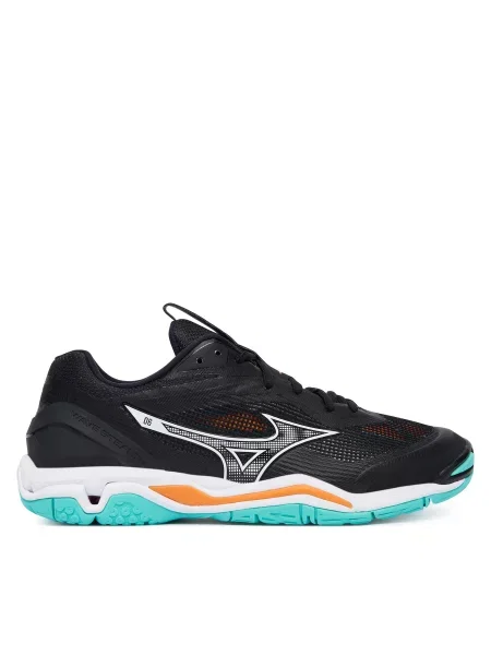 Кросівки гандбольні Mizuno Wave Stealth 6 black/tangelo/ice green чорні