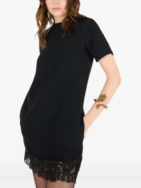 Rochie mini Roberto Cavalli din dantelă de costum negru