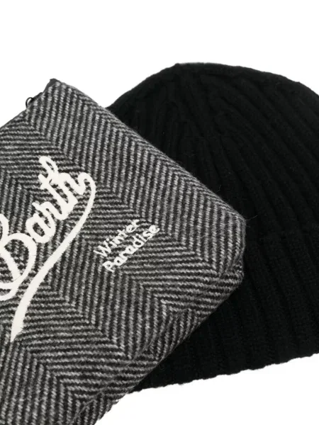 Căciulă Mc2 Saint Barth cu broderie cu model herringbone gri