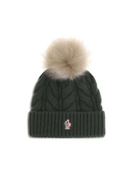 Czapka Moncler wełniana zielona