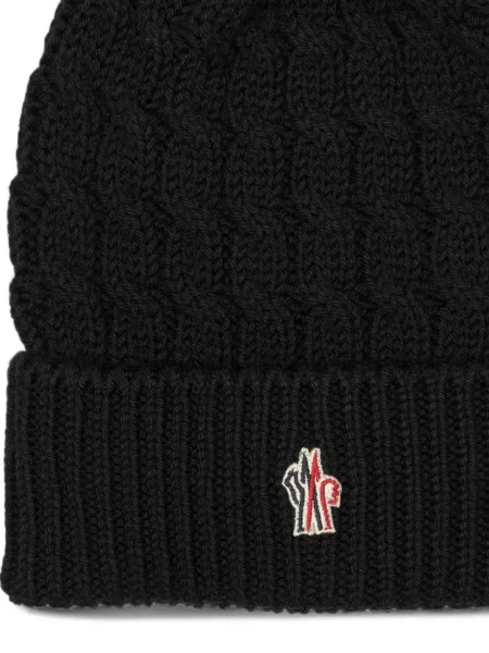 Căciulă Moncler Grenoble tricotate cu pompoane negru