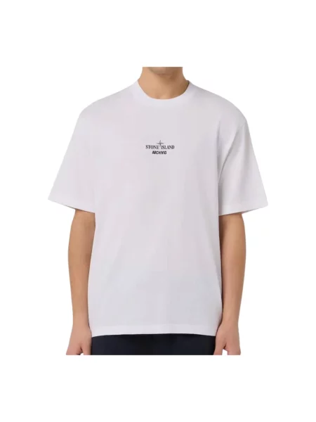 Koszulka Stone Island z kamieniami biała