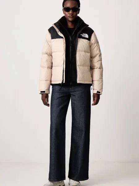 The North Face péřová bunda Retro Nuptse béžová