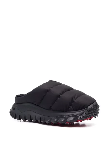 Pikowane sztuczne futro klapki Moncler Genius czarne