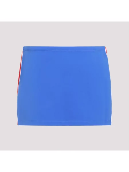 Lniana spódnica mini Miu Miu niebieska