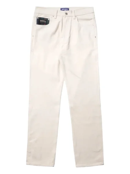 Jeansy Devástates w kratkę białe