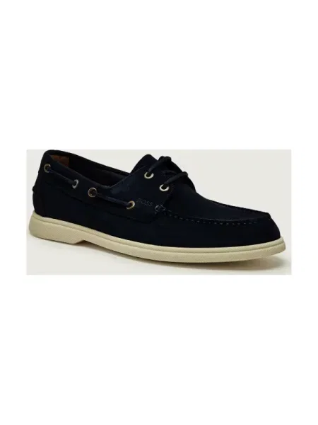 BOSS BLACK Mocasini Sienne | piele întoarsă negru