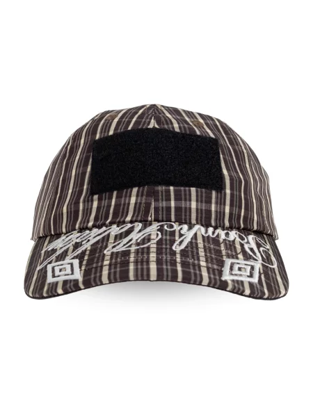 Czapka z daszkiem Umbro w kratę brązowa