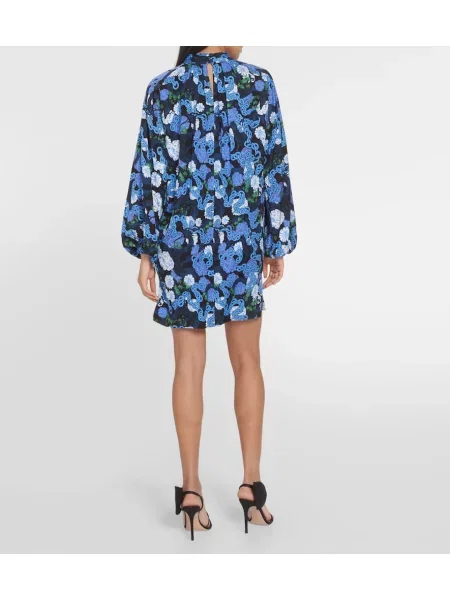 Rochie Diane Von Furstenberg din satin cu imagine albastru