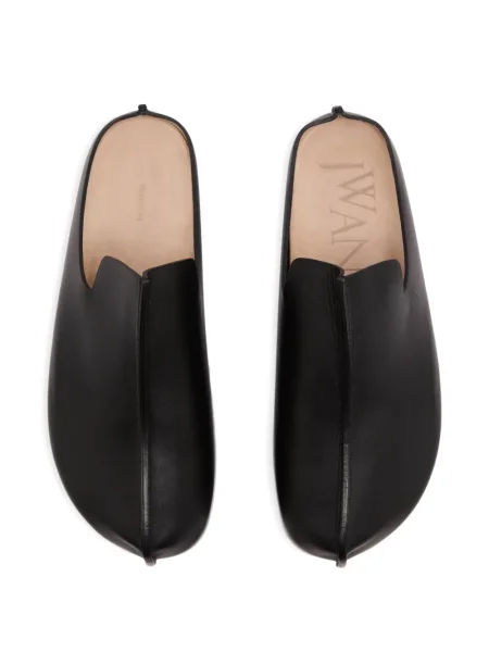 Papuci tip mules Jw Anderson din piele cu platformă negru