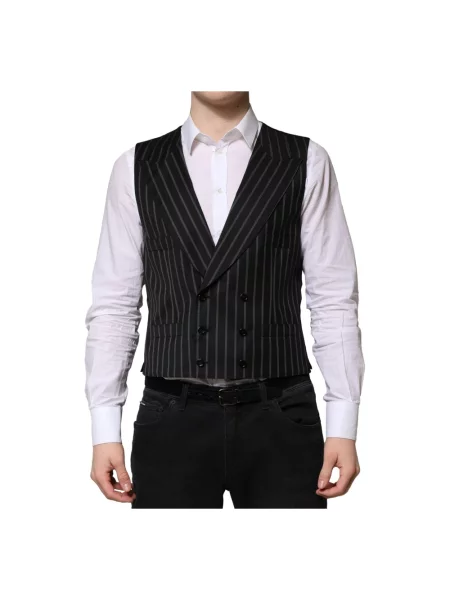 Kamizelka Dolce And Gabbana wełniana biznesowa czarna