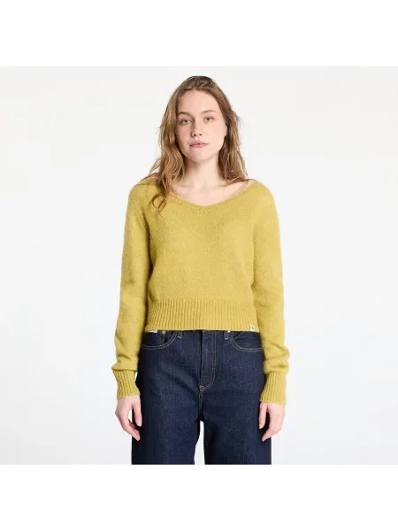 Sweater Calvin Klein Jeans Fluffy Yarn V-Neck Sweater Green S zielone