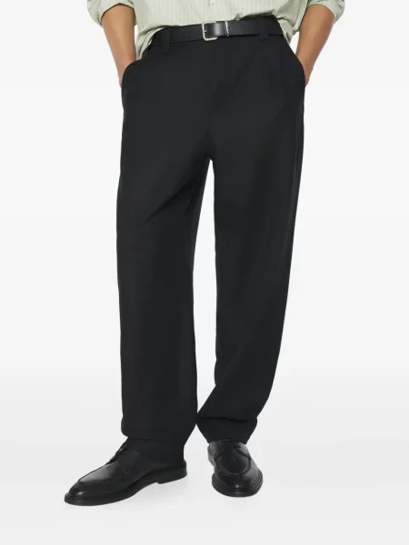 Pantaloni Maison Kitsune de lână plisate negru