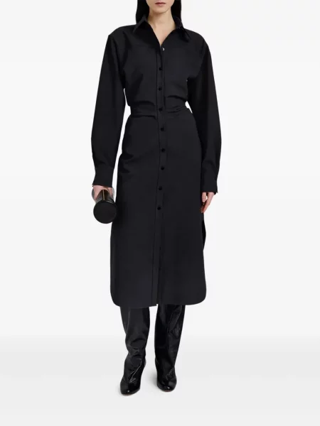 Rochie tip cămașă Proenza Schouler până la genunchi de costum negru