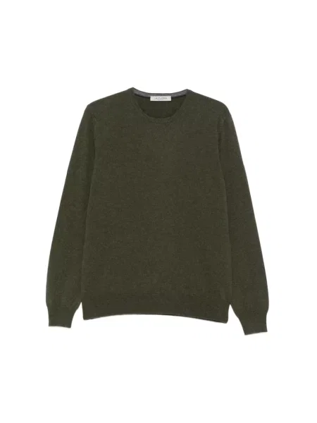 Sweter La Fileria z okrągłym dekoltem zielony