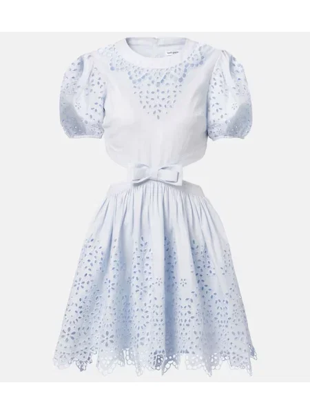 Rochie Self-portrait cu broderie albastru