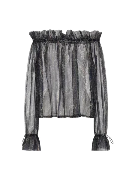Bluzka Saint Laurent z wzorem paisley czarna