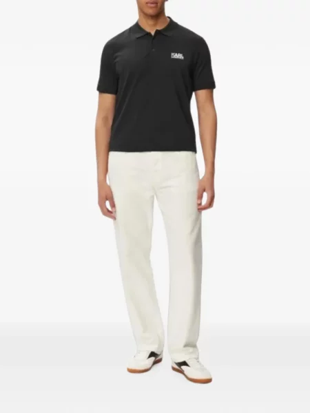 Tricou polo Karl Lagerfeld cu imagine negru