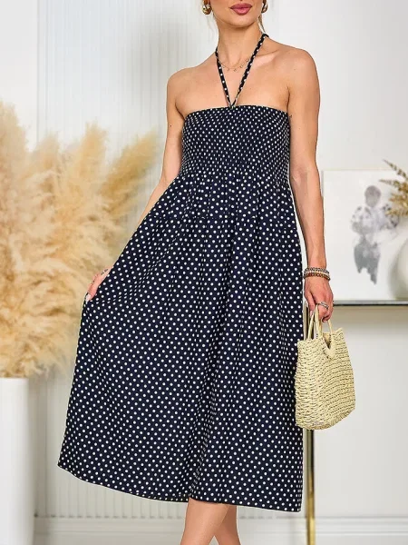Rochie Resti cu buline de costum albastru