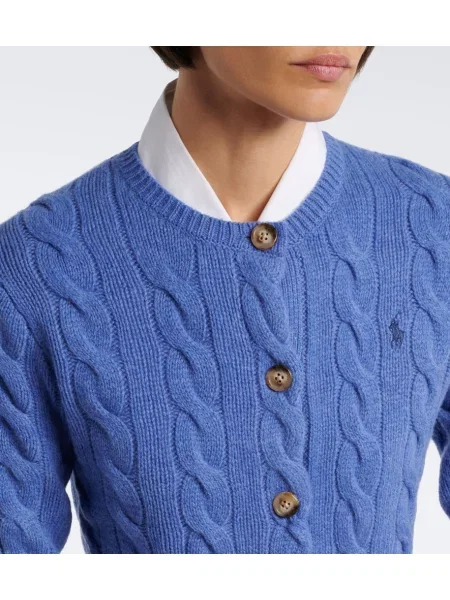 Vlnený kardigán Polo Ralph Lauren modrá